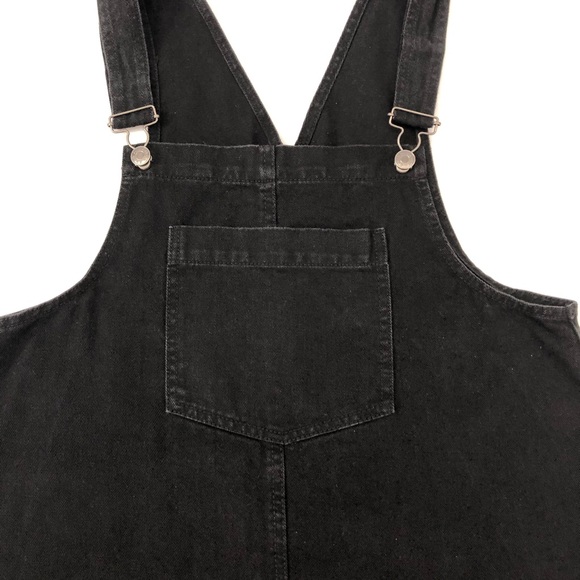 Pull & Bear Black Pinafore Dress Denim Overalls - Picture 2 of 10